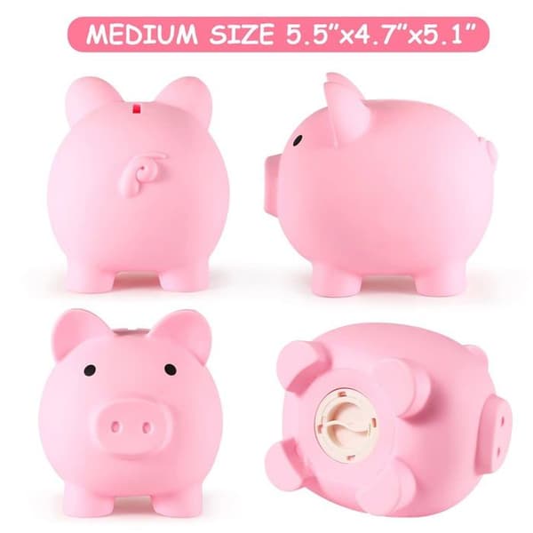 Brudsikker plastik sparegris, unisex - Rosa