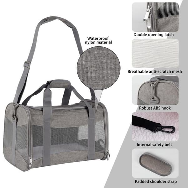 Transportväska - SONGHUI - 17"x11"x11" (43×28×28 cm) - Godkänd av flygbolag - Hållbar polyester - Grå Grå