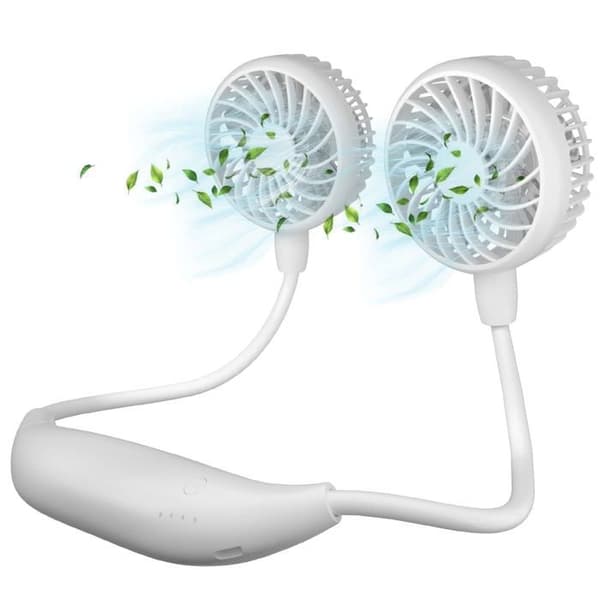 Forbedret halsventilator med op til 26 timers driftstid – 6 hastigheder, synlige blade.