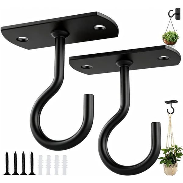 Takkrokar - SONGHUI - 2,5" (2-pack) - Svart - Hållbart metall - Stöd 50 lb (22,7 kg) Svart