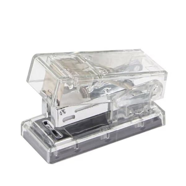 SONGHUI Mini häftapparat - Transparent vit (häftklamrar ingår)