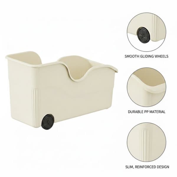 Skuffeopbevaring - SONGHUI - 37,8×19,4×18 cm - fin 18 cm - drejelige hjul - plast PP Vit