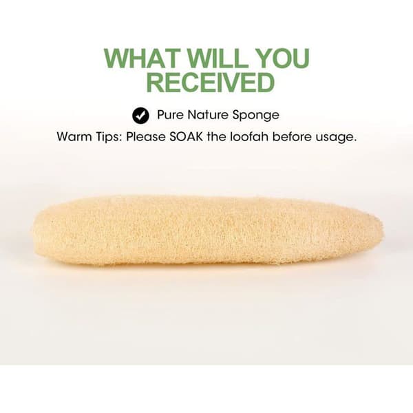 4 stk naturlige luffa brusesvampe, stor eksfolierende hel luffa svamp til daglig badning beige