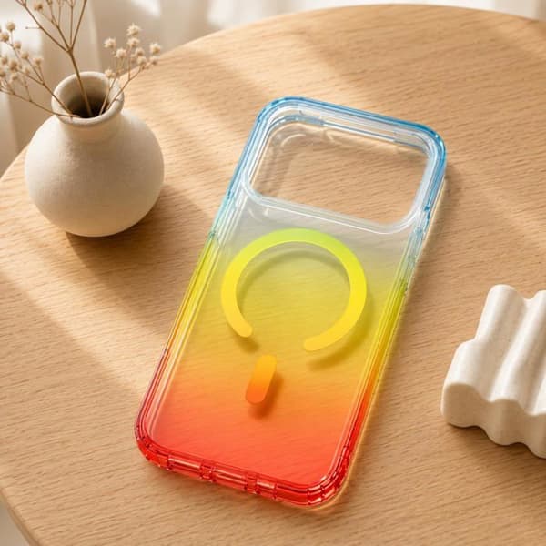 Magnetisk beskyttelsesskal til iPhone 17 Pro Max - Bicolor gradient - Gul-Rød