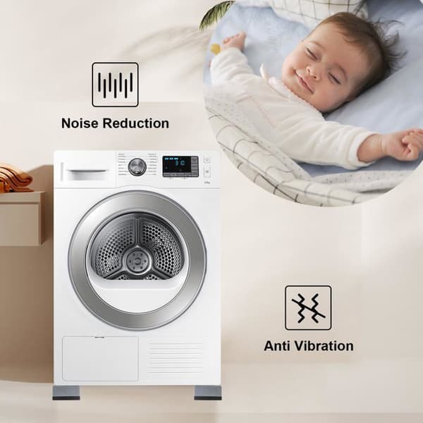 Antivibrationsplattor - SONGHUI - Set om 4 - Höjd 4,6 cm - Spår Ø 3,8 cm - PP+gummi