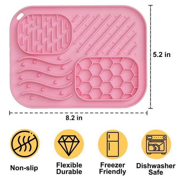Slickmatta - SONGHUI - Anti-glutton - BPA-fri silikon - Sugproppar - Rosa rosa
