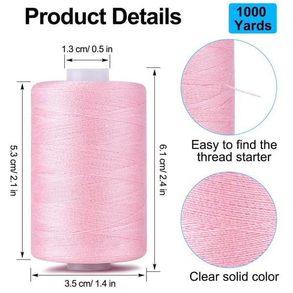 Universel sytråd - SONGHUI - 4 spoler - 100% polyester - 1.000 yd/spole (~914 m) - Blå Blå