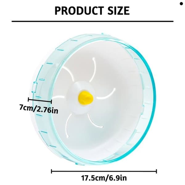 Tyst hjul för hamster - SONGHUI - Universell modell - Transparent akryl - Justerbart stativ - Blå Blå