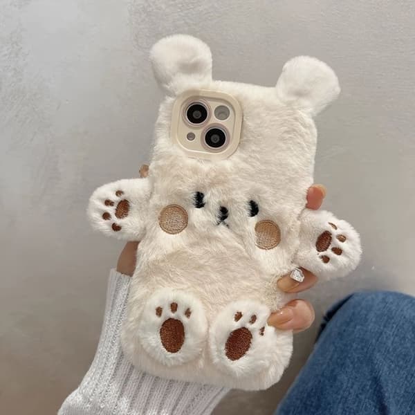 Telefonfodral: Söt 3D-plyschteddy "Teddy Bear" - Girly stil, kompatibel med iPhone 17 Pro Max