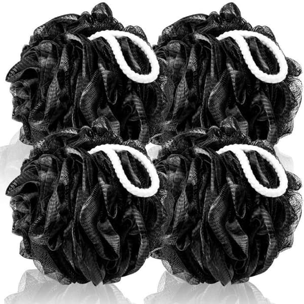 Extra stor mesh badsvamp – 4-pack, mjuk och exfolierande, badaccessoar för kroppen