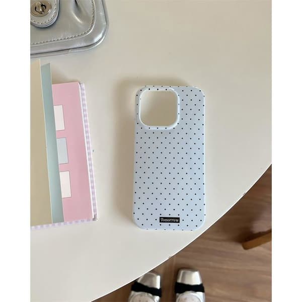 Cover til iPhone 13/iPhone 14 — Elegant og sød prikket design, blød og tynd TPU beskyttelsesskal (Blå)