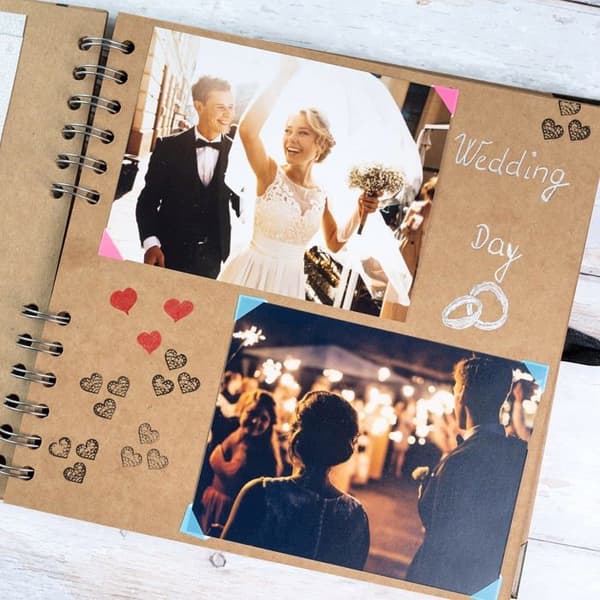 Album til scrapbooking med 40 sider i kraftigt brunt papir (200 g/m²) — Ideel til scrapbooking (8 x 8 tommer)