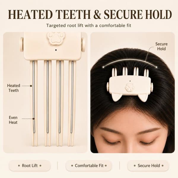 Värme hårklämma - YOVELLE - 2 stycken - 2 temperaturer - Trådlös USB-laddning - Snabb uppvärmning 3 min