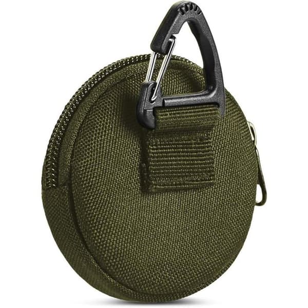 Kolikkopussi - EDC vihreä - Nylon 900D - Ø7,5 cm - Kiinnitettävä Grön
