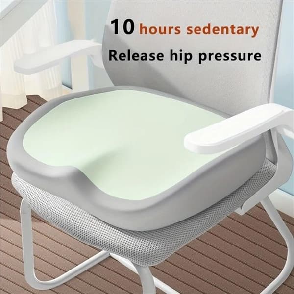 Tykkere sædepude i åndbar memory foam til at lindre trykket på halebenet (blå)