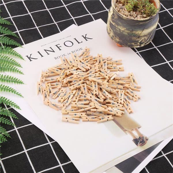 Mini-klämmor för hantverk i trä, robusta och hållbara (1 tum) — 100-pack