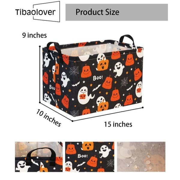 Foldbar opbevaringskurv til slik - Halloween opbevaringskurv [Lille multicolor spøgelse]