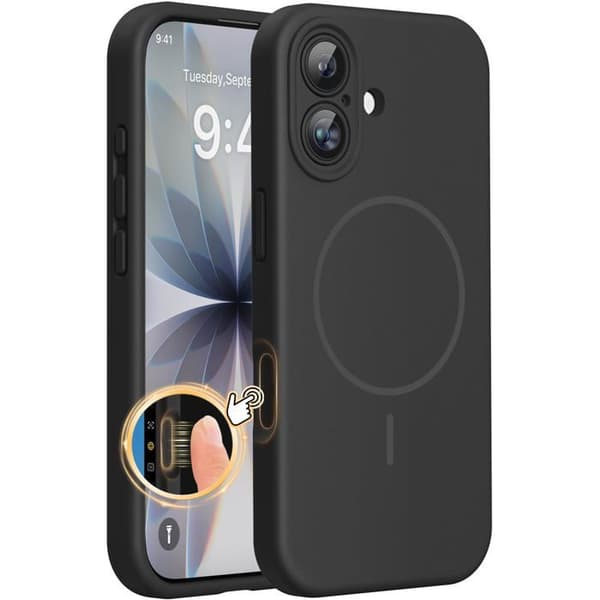 Magnettikuori iPhone 17:lle, iskunkestävä ja pudotuksia kestävä, musta