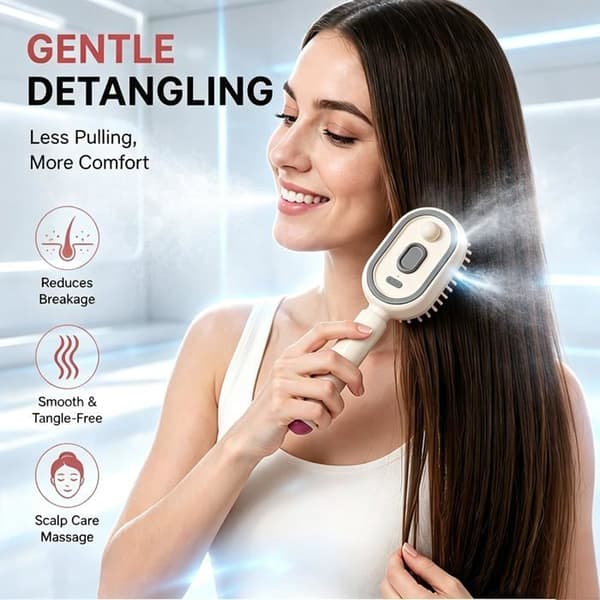 Massage elektrisk kam - SONGHUI - 5 i 1 - spraypude - selv-rensende - genopladelig USB