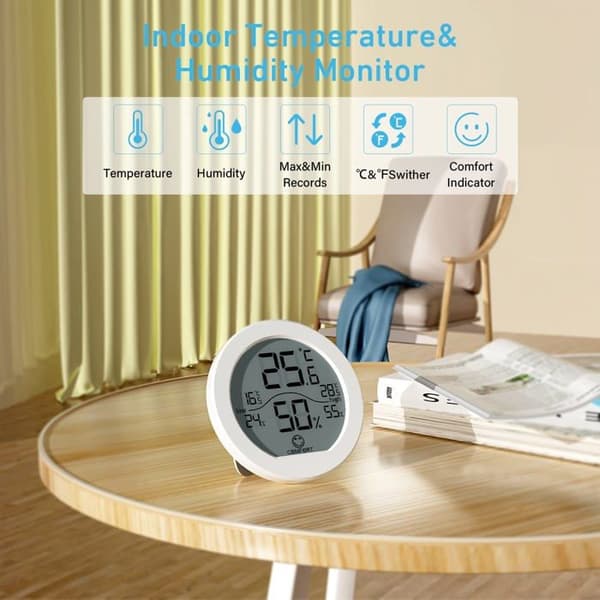 Digital termometer-hygrometer - SONGHUI - Hvid - ±1°F præcision - ±3% HR - Komfortindikator Vit