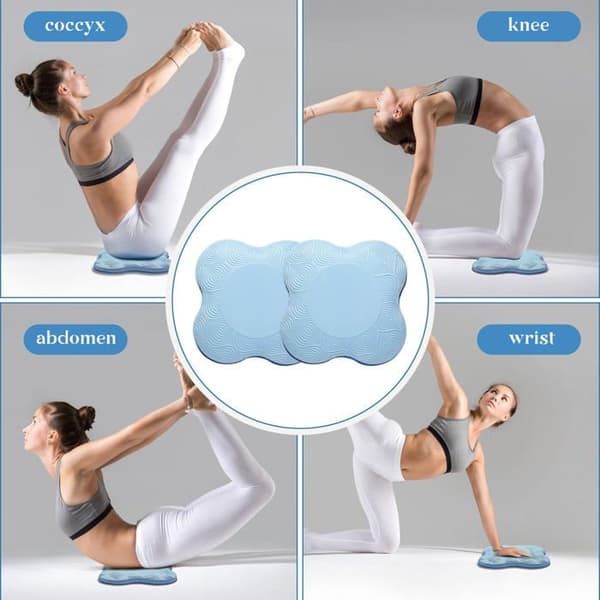 Yoga-kuddar för knän och armbågar (set om 2, blå) — Kuddar för Pilates och knäböjning