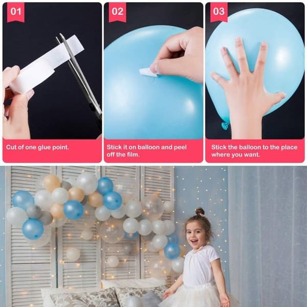 Ballonbue dekoration kit, ideelt til at lave ballon guirlander, til fester og bryllupper (4 ruller)