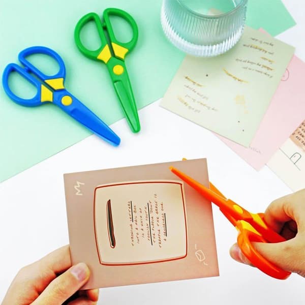 Lärarsaxar - SONGHUI - Set om 3 - Rundade spetsar - Giftfri plast - 12,5 cm
