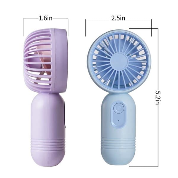 Mini-bærbar ventilator - SONGHUI - Sæt af 3 - Genopladelig USB - 3 hastigheder - Kompakt skridsikker format