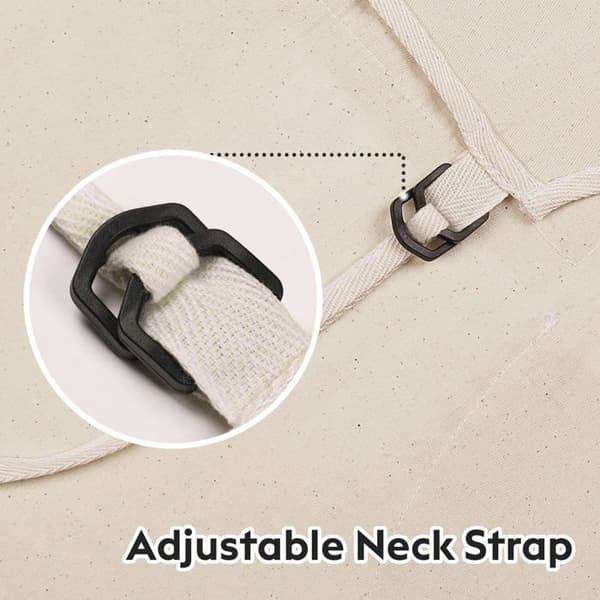 Målarförkläde - SONGHUI - Modell med 3 fickor - Justerbar nackrem - Bomullstyg - Unisex