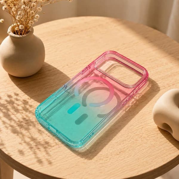 Magnetisk beskyttelsesskal til iPhone 17 Pro - Bicolor gradient - Gradient i pink og blå