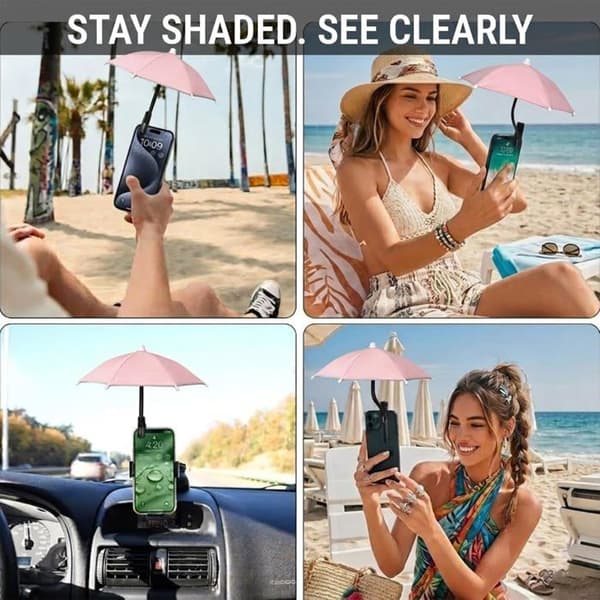 Solskydd för smartphone – Mini solskydd för telefon med justerbar klämbas