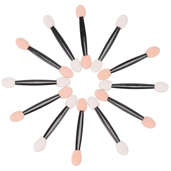 Engångs dubbeländad skumapplikator för ögonskugga / Makeupborste (30-pack - Svart)
