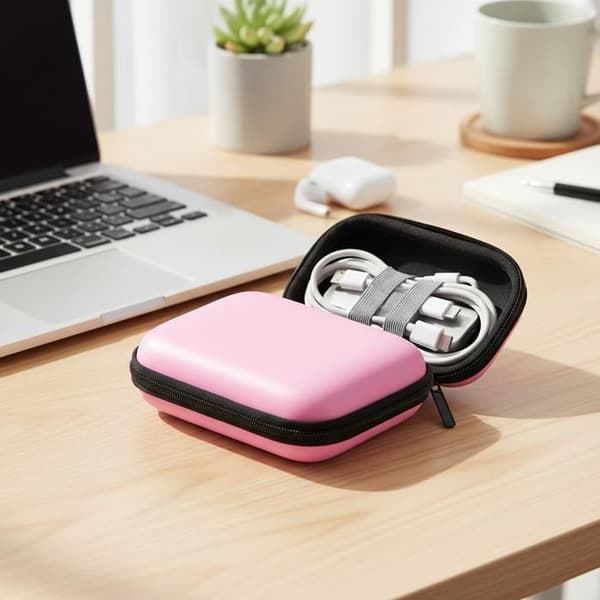 Rektangulær Opbevaringsetui Rosa Opbevaring af nøgler, dele, kabler, høretelefoner, små genstande