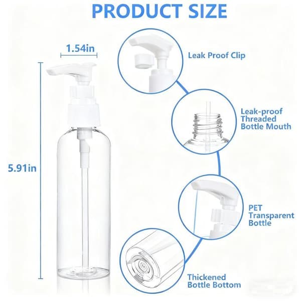 Sæt med 4 stk.: Fleksible rejseflasker på 100 ml (3,4 oz) — TSA-godkendt