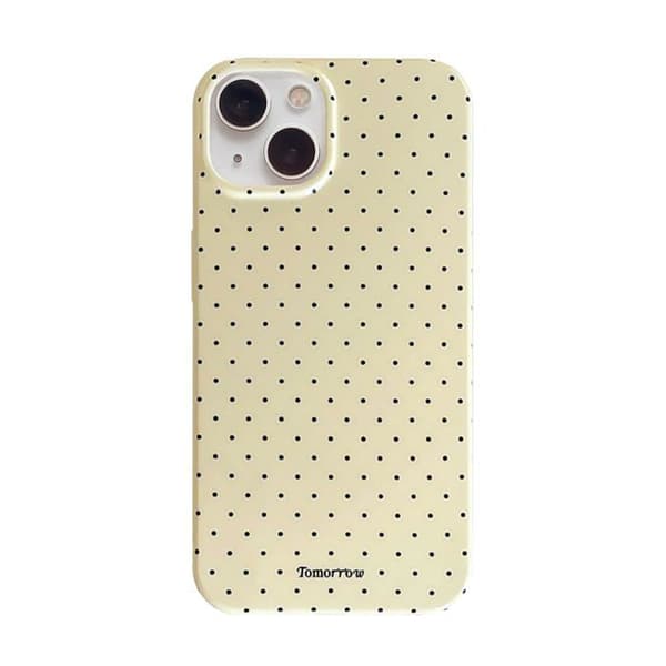 iPhone 13/iPhone 14 - Tyylikäs ja söpö pilkullinen, ohut TPU-suojakuori (sitruunankeltainen)