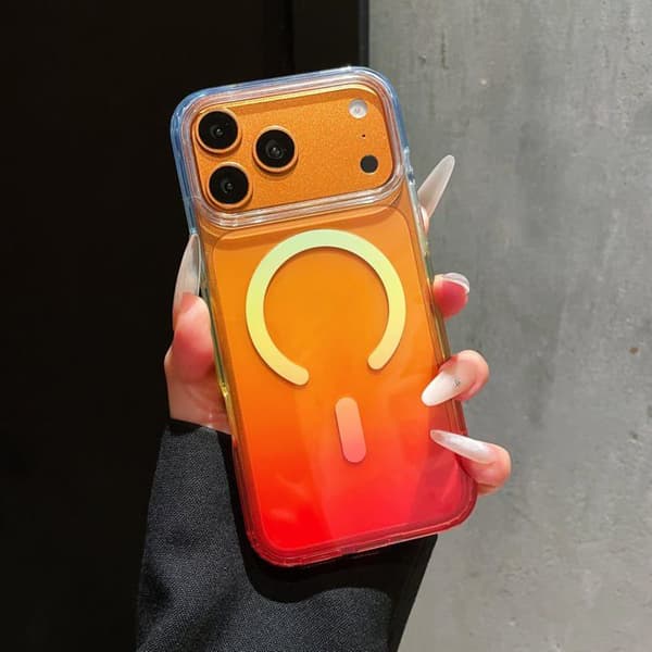 Magnetisk beskyttelsesskal til iPhone 17 Pro - Bicolor gradient - Gul-rød gradient