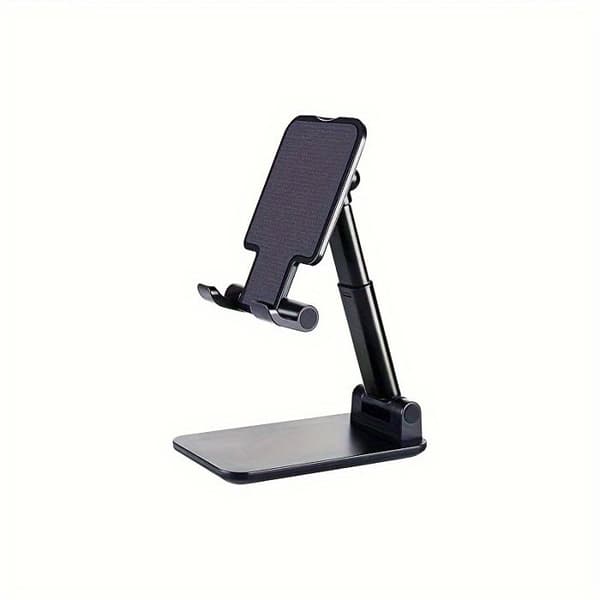 Justerbar og sammenfoldelig skrivebordsstøtte til telefon og tablet, universel holder kompatibel med iPhone iPad
