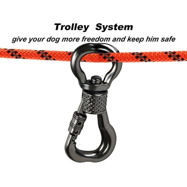 Hundens zipline-system - SONGHUI - 15 m - reflexsnöre - 360° karbinhake - robust stål