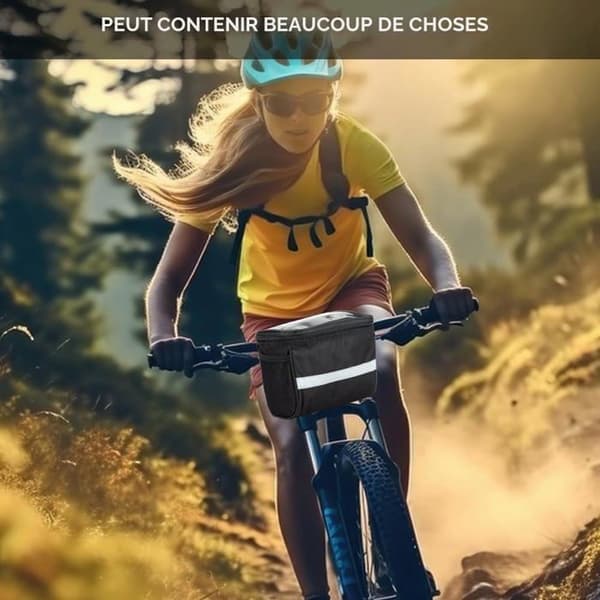 Vandtæt fronttaske til cykel - Universel model - TPU berøringsvindue - Isoleret - Reflekterende striber
