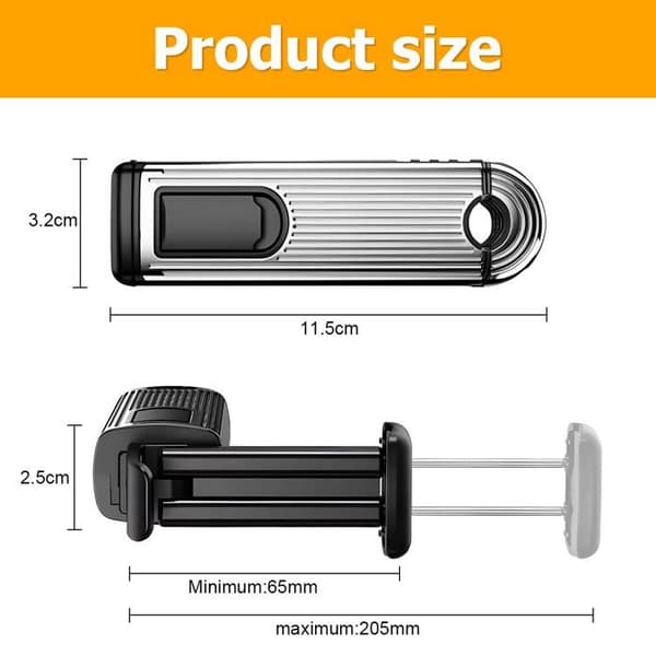Hovedstøtte Croche - SONGHUI - Multifunktionel - Telefonholder - 360° drejning - 4 positioner lås Silver