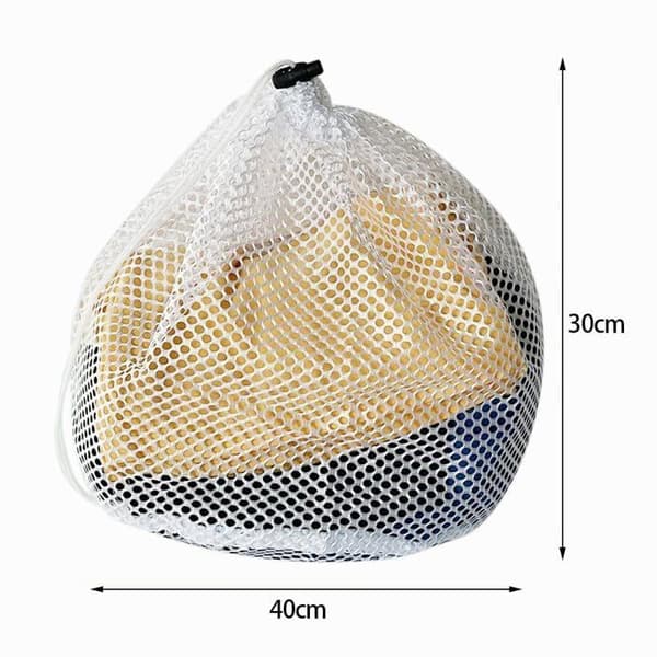 Bärbara tvättpåsar med snöre, 40*30cm, set om två, grov nät.