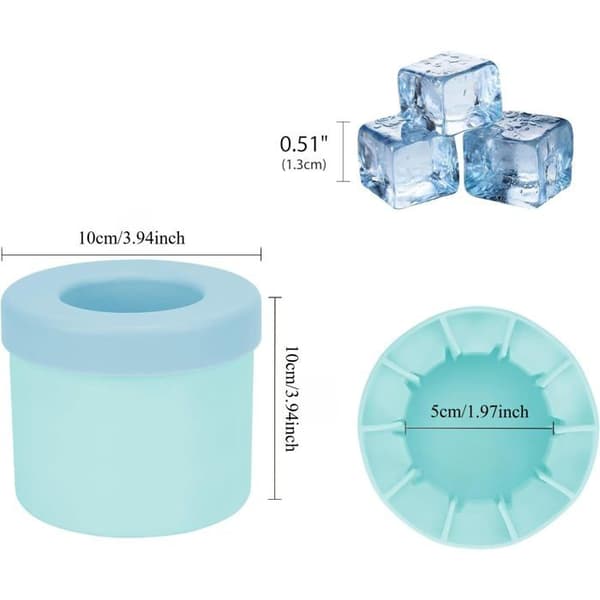Silicone isterning - GRANDSALEY - Sæt af 2 - Cylindrisk - 40 isterninger - Fleksibel & genanvendelig