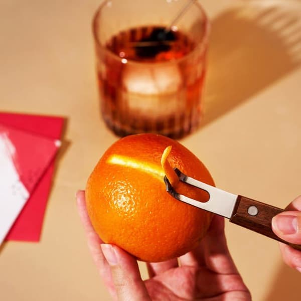 Citrus zester / Appelsinskræller (valnød og rustfrit stål) – Ideel til cocktail pynt (pakke med 1)
