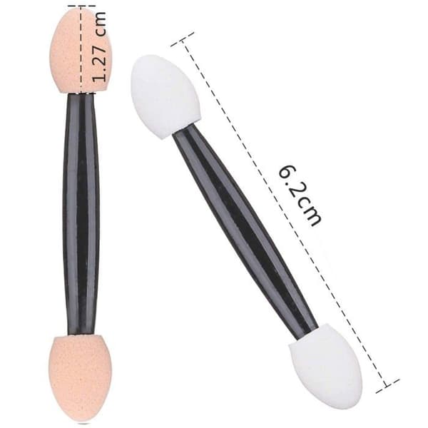 Engångs dubbeländad skumapplikator för ögonskugga / Makeupborste (30-pack - Svart)