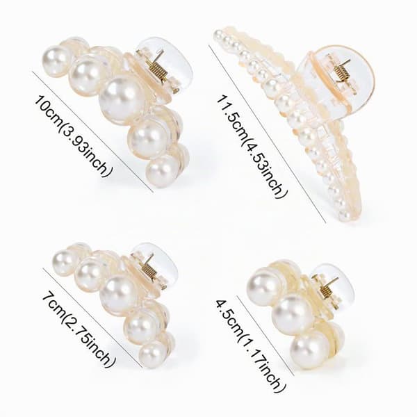 Hårspännen - SONGHUI - Set med 4 pärlor & resin - Stora - Hållbara - Mångsidiga