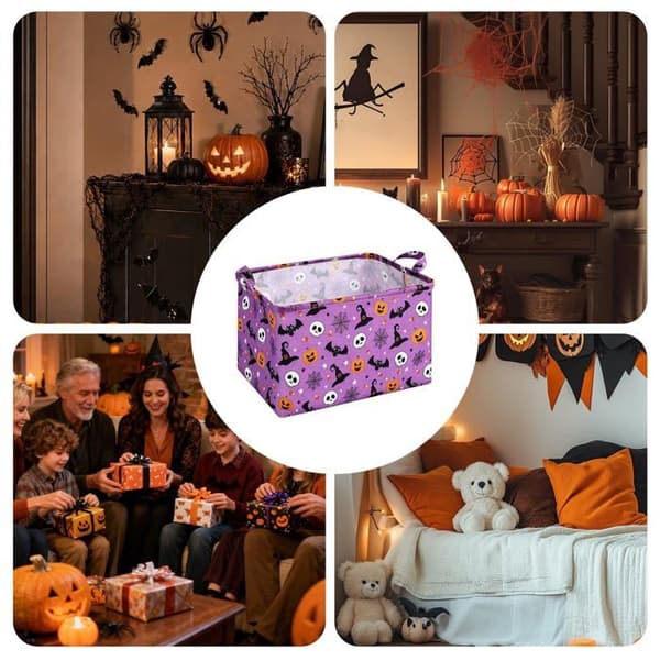 Halloween gavekurv til børn, sammenklappelig opbevaringsboks til Halloween kurv