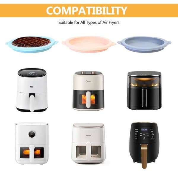Runde silikone bageforme - S'AGRANDIR - 9 stk. - Ø10 cm - Blå - Kompatibel med airfryer