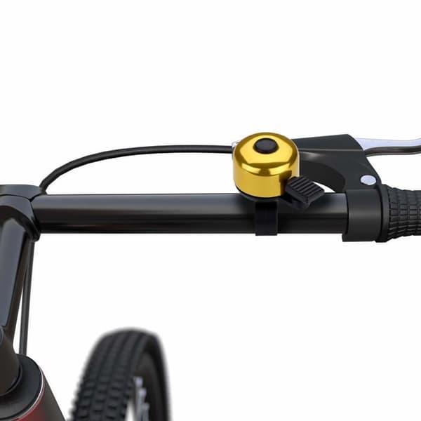 Cykelklokke med klar lyd; egnet til voksne og børn (drenge og piger) — Guld.