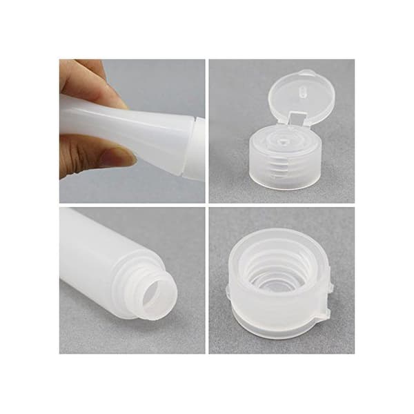 Set med 6 bärbara mjuka plastflaskor (för vätskor) — 30 ml / 1 oz liq., i enlighet med TSA-standarder