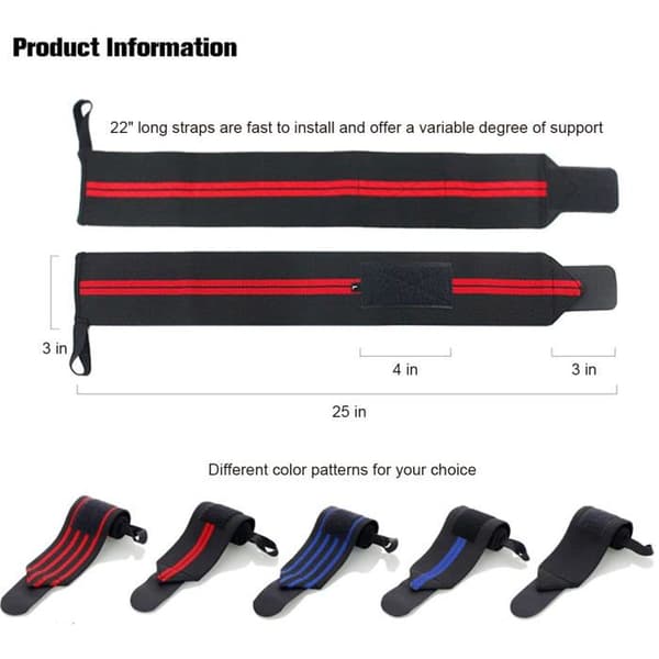 Träningsarmband - SONGHUI - Set om 2 - Rem 56 cm - Röd - Justerbart stöd